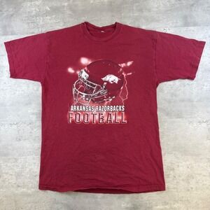 Arkansas Razorbacks Football Maroon Graphic T-Shirt Mens Size Medium Large